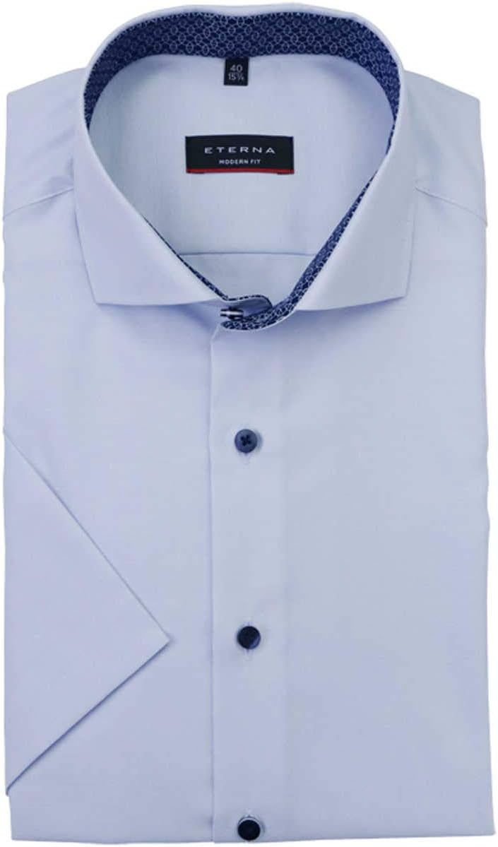eterna Modern Fit Hemd Halbarm Haifischkragen Cool Shirt Aqua Grösse 45