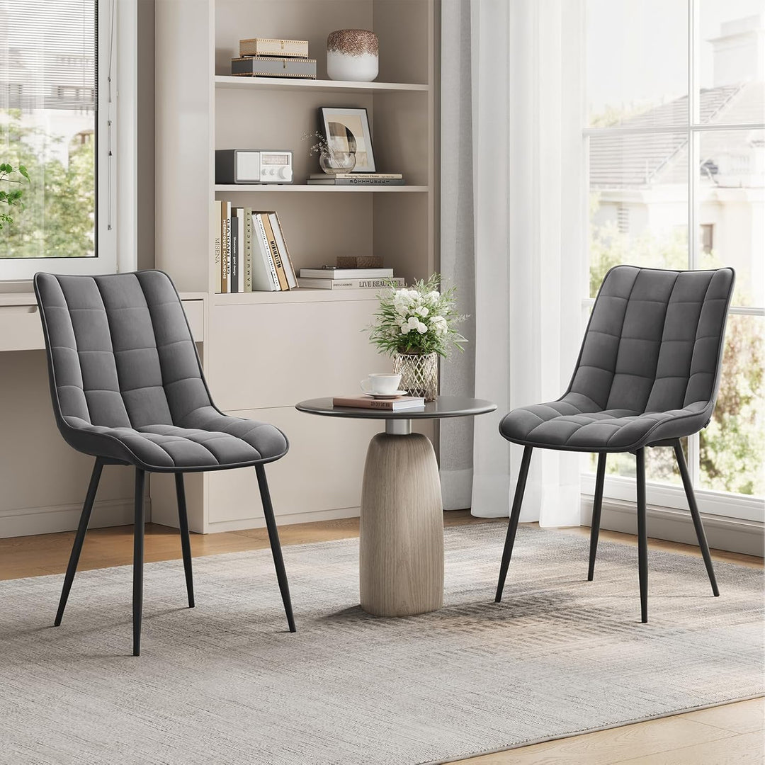 WOLTU® Esszimmerstühle BH142dgr-2 2er Set Küchenstuhl Polsterstuhl Wohnzimmerstuhl Sessel mit Rücken