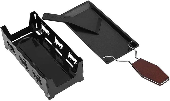 MAGT Mini Raclette Grill, Antihaft-Käse Raclette Rotaster Ofen Mit Klappbarem Holzgriff, Tischgrill