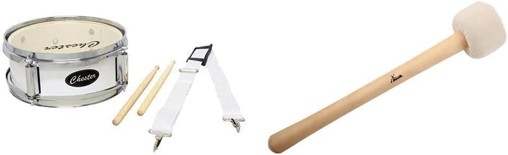Chester F893000 Street Percussion Junior Marching Drum & XDrum MBD1-H Marsch Schlägel für grosse Tro
