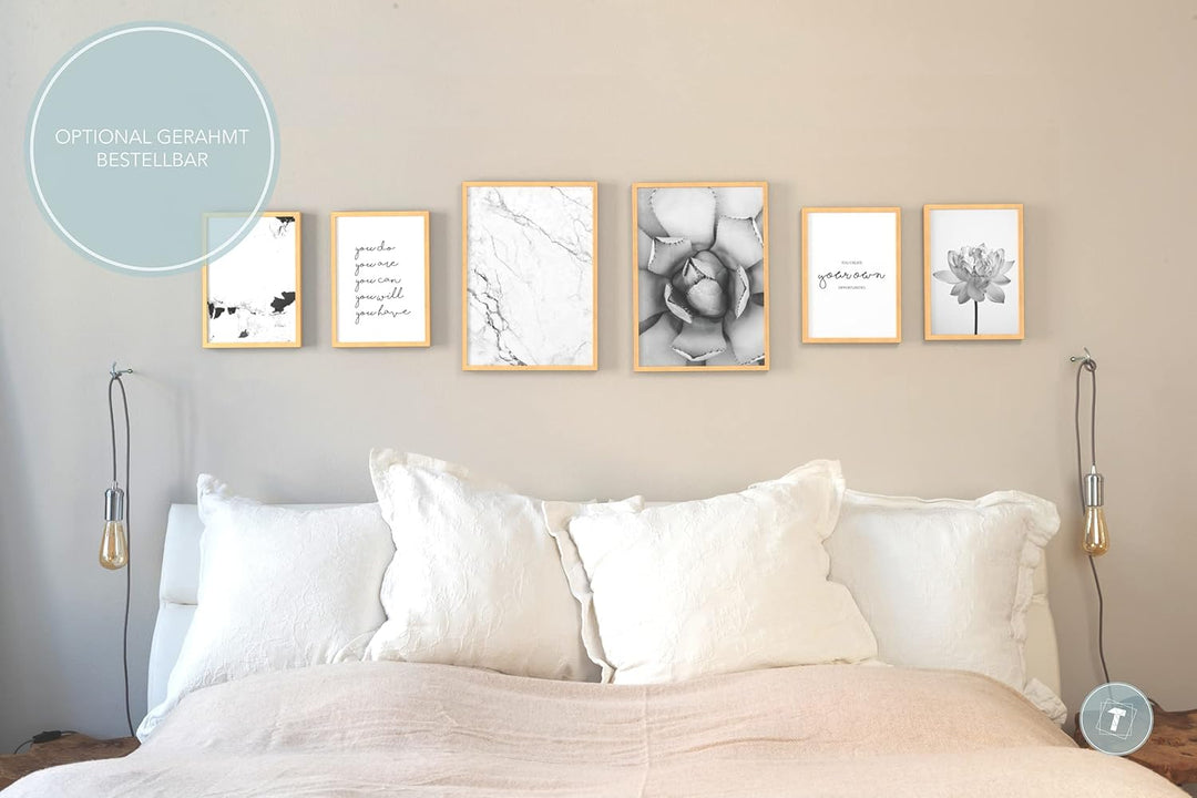 Papierschmiede® Mood Poster Set Unity Schwarz-Weiss, Bilder Wohnzimmer Deko Schlafzimmer, 2x DIN A3