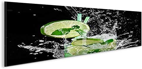 islandburner Bild Bilder auf Leinwand Mojito Cocktail Cocktailbar Longdrink Panorama XXL Poster Lein