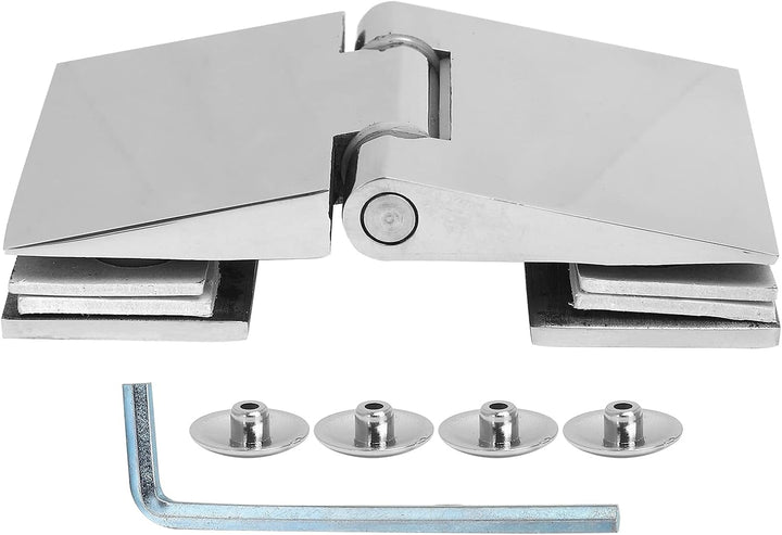 Glastürscharnier, Abgeschrägte Doppelseitige Duschtürscharniere Edelstahl Schwerlast-Glastür-Schrank