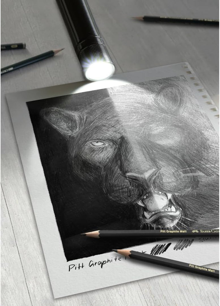 Faber-Castell 115224 - Bleistifte Set Pitt Graphite Matt & Castell 9000, 20-teilig, inkl. Papierwisc
