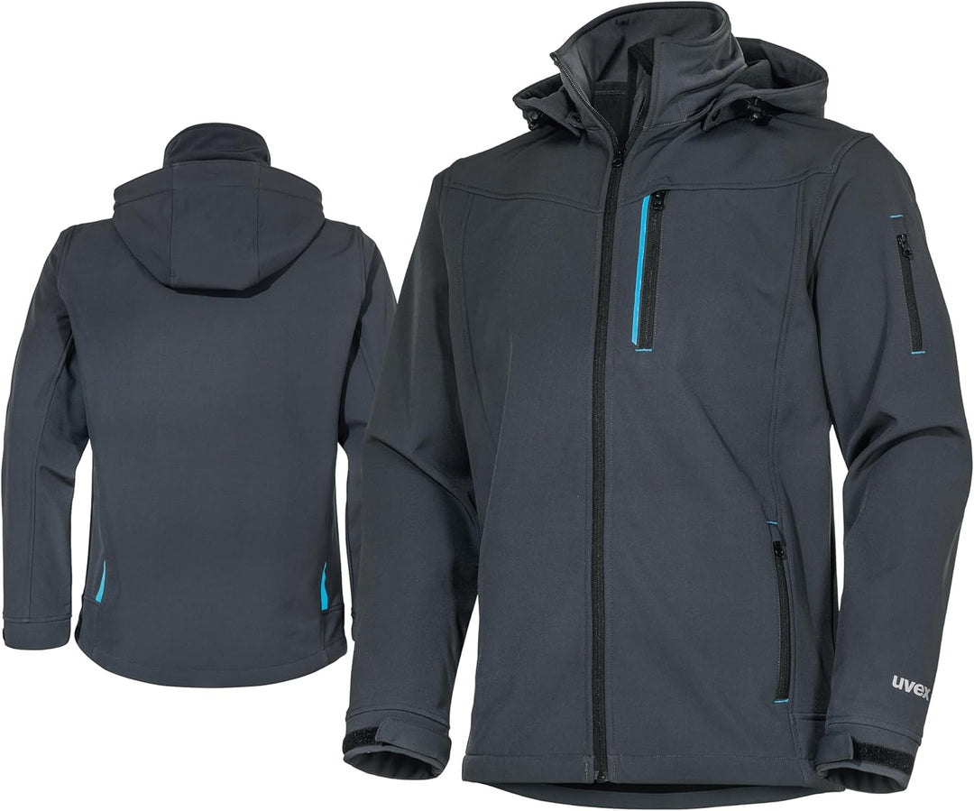 uvex tune-up Softshell-Arbeitsjacke - für Herren - Outdoorjacke 3XL Blau, 3XL Blau
