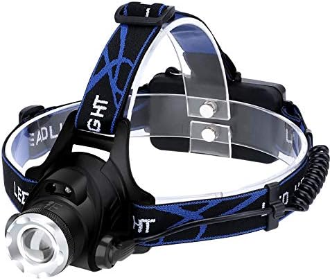 VISVIC Zoom Stirnlampe, USB wiederaufladbare LED Stirnlampe, 10 Stück Akkus, USB Ladegerät, wasserdi