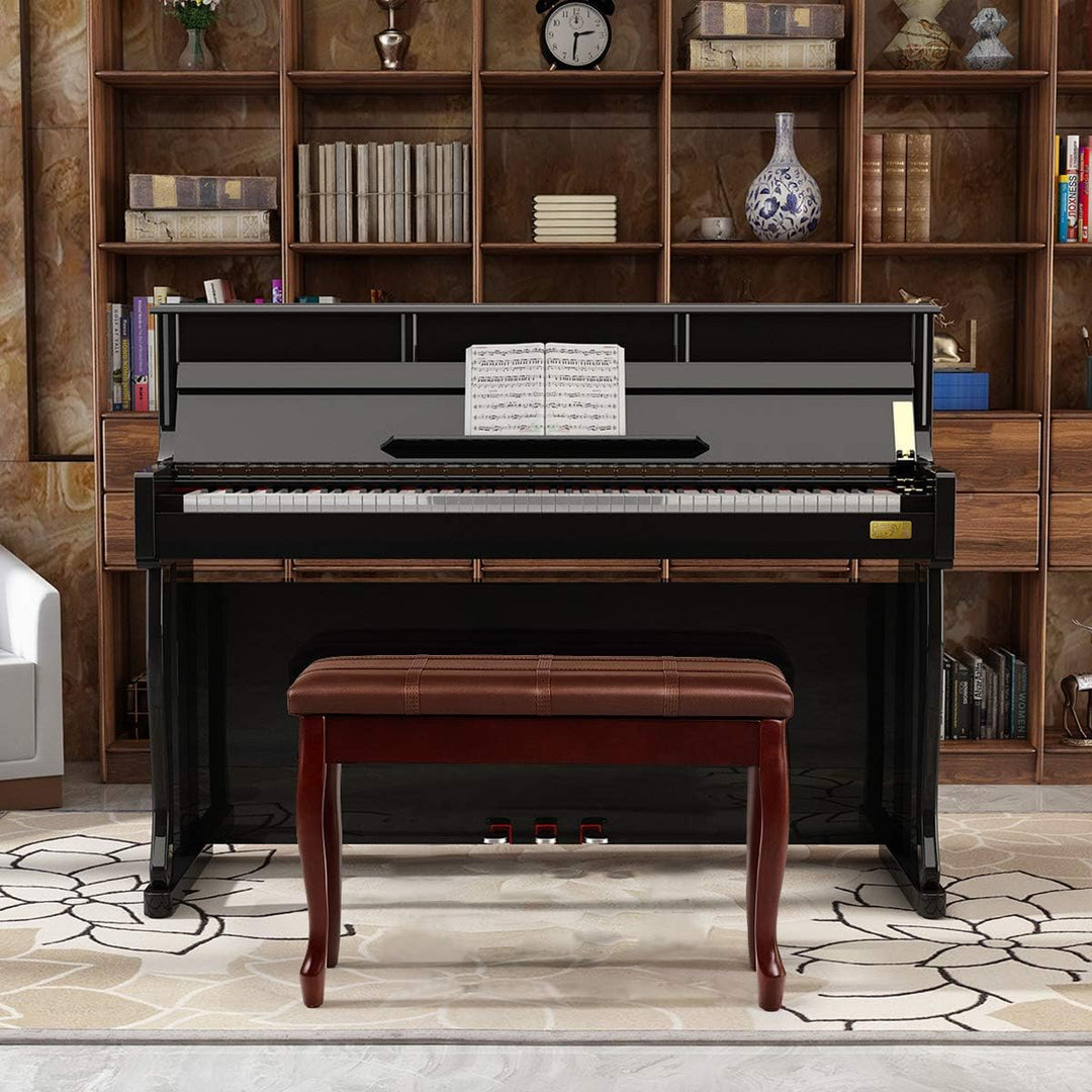 COSTWAY Klavierbank Klavierhocker aus Massivhoz, Pianobank gepolstert, Piano Sitzbank, Keyboardbank