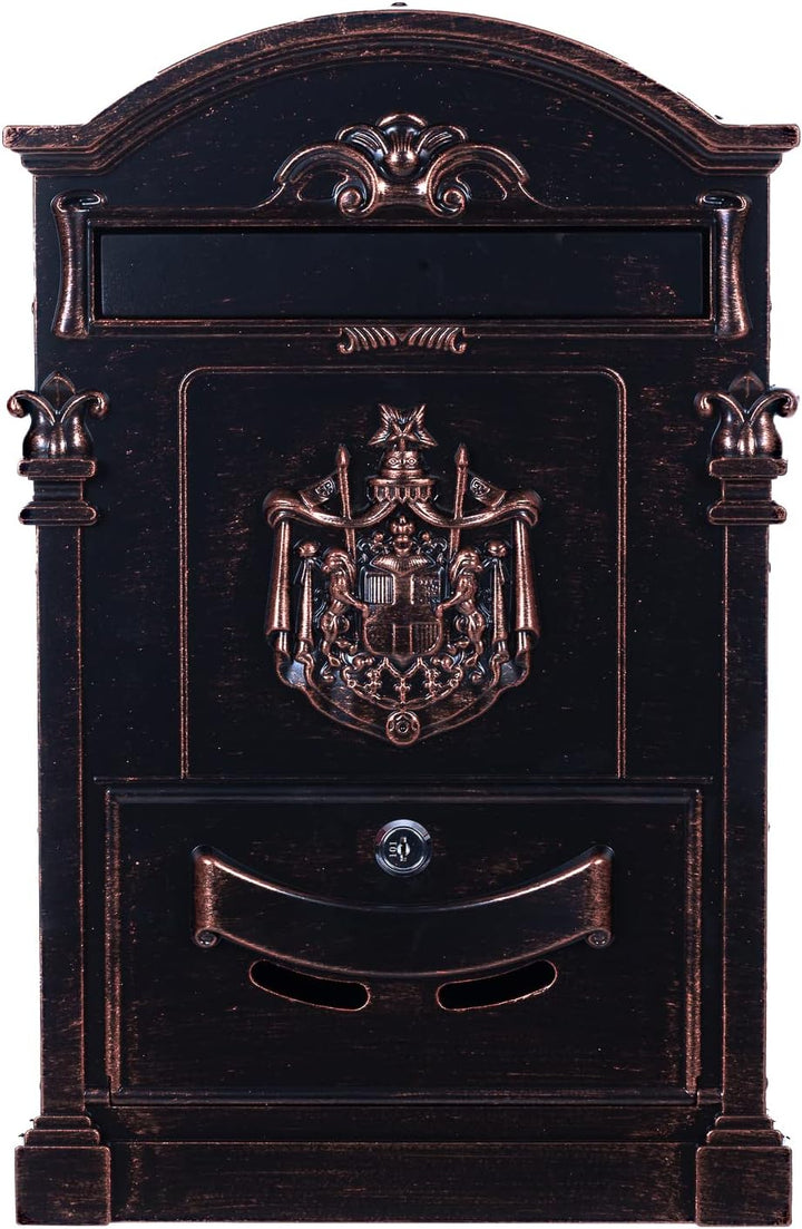 Antiker edler Briefkasten GAL29 Wandbriefkasten, Nostalgischer aus Aluminium Guss Englischer Briefka