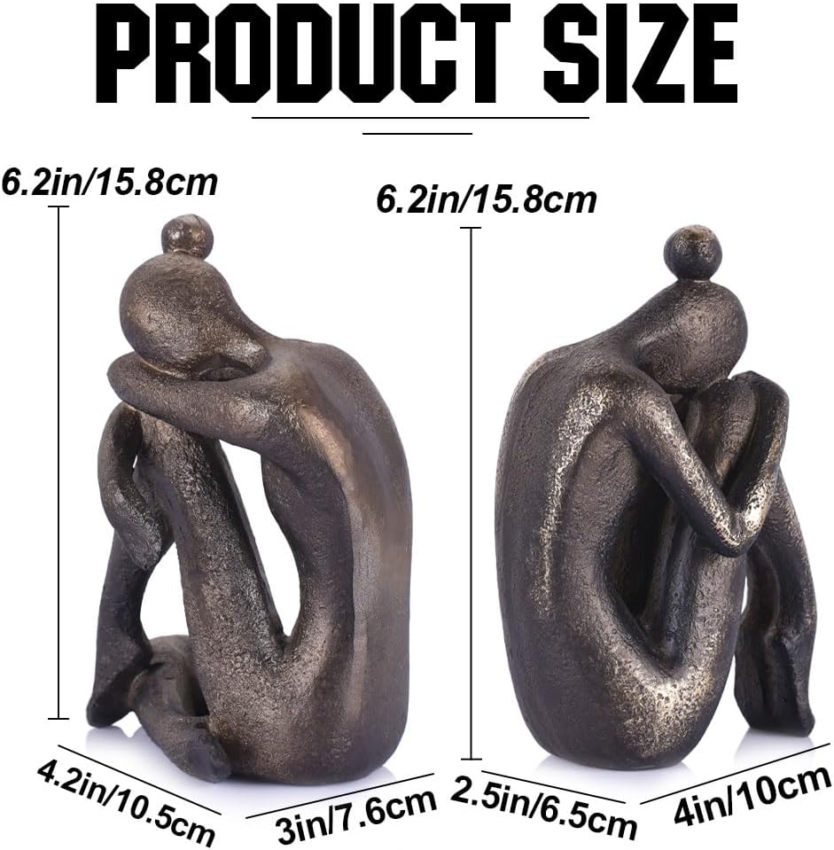 Buchstützen, einzigartig, dekorativ, Denkermädchen, modern, robust, rutschfest, Kunstharz, Buchstopp