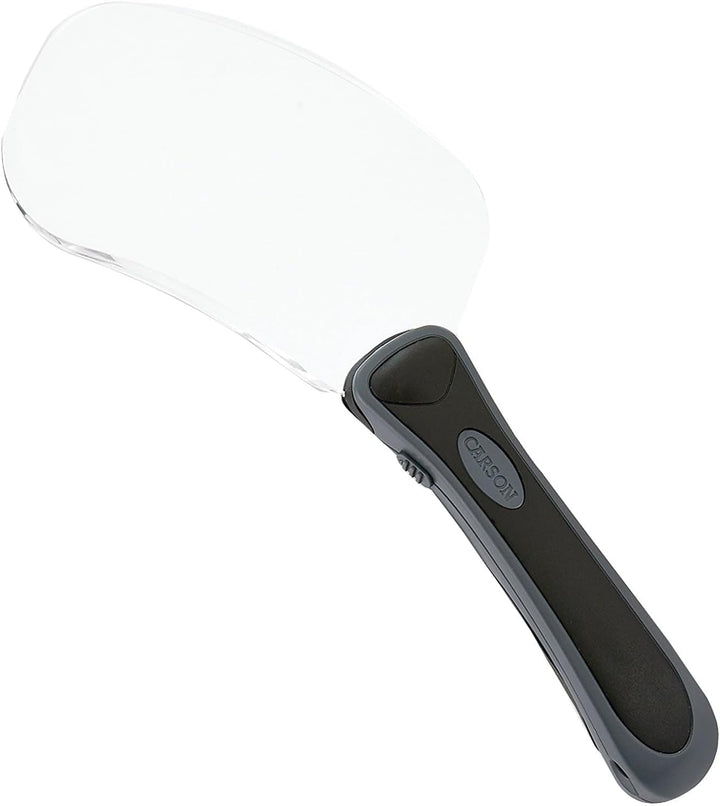 Carson Lighted RimFree 2x Handlupe mit LED, ergonomischem Griff und Linse im Rechteckformat (RM-77)