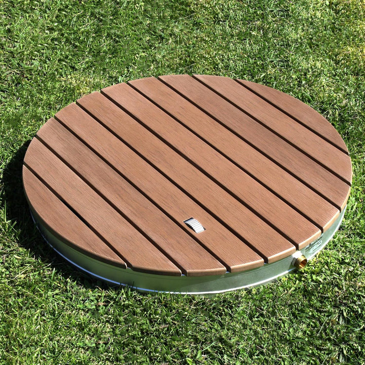 @tec Gartendusche Aussendusche aus WPC, Mobile Bodendusche Campingdusche, Sauna- & Pool-Dusche mit B