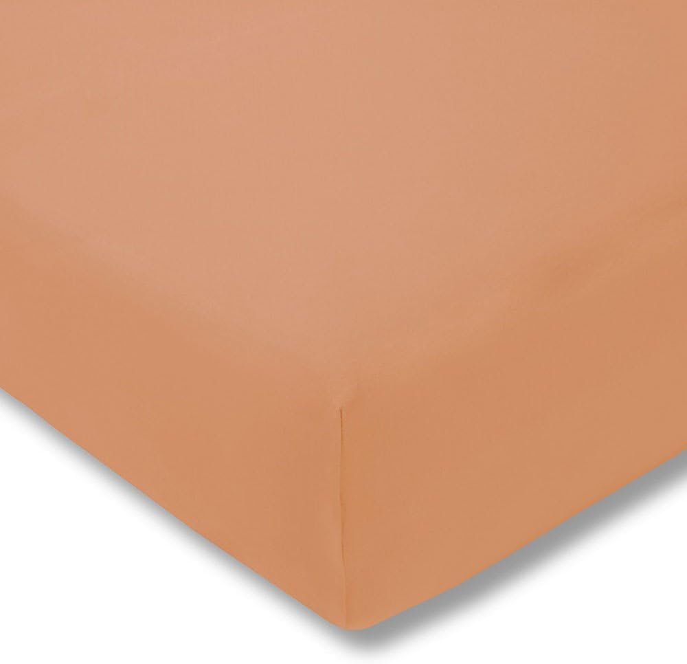ESTELLA Spannbetttuch Zwirnjersey | apricot, 90-120 (Breite) x 200-220 (Länge)