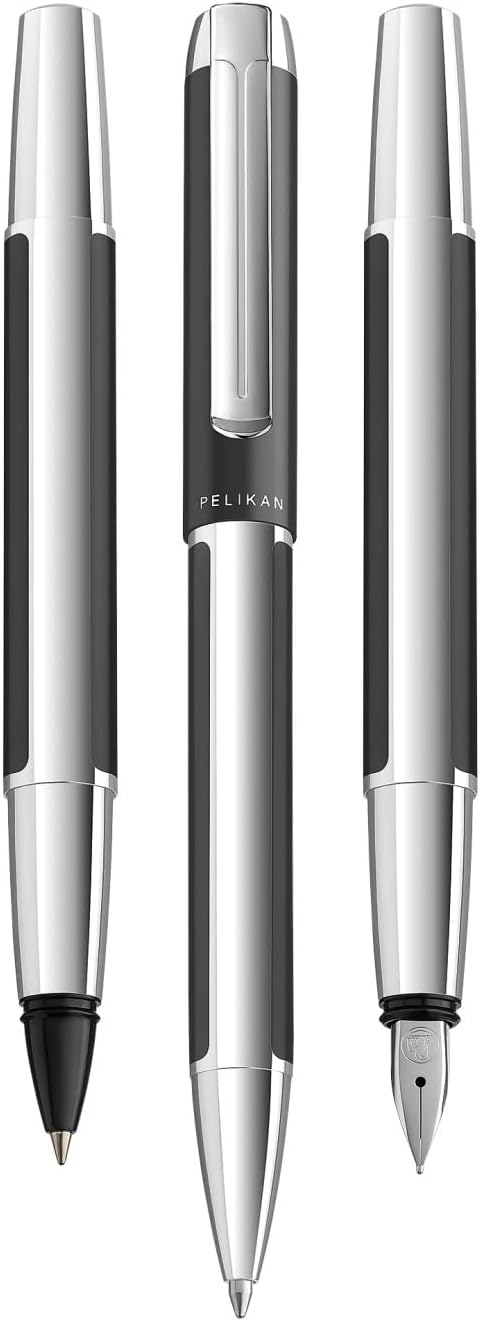 Pelikan 817448 Roller Pura, Anthrazit, 1 Stück inklusive Grossraummine vom Typ Pelikan 338 Anthrazit