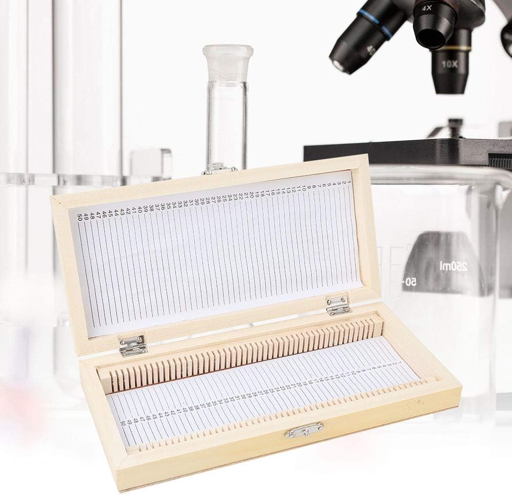 Aufbewahrungsbox für Holzdias zum Platzieren vorbereiteter Objektträger, Metallschnalle Pure Solid W