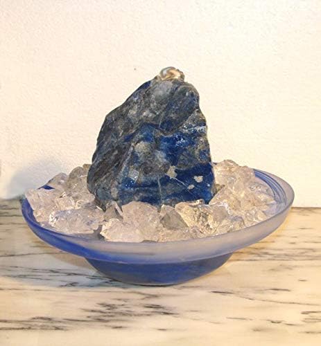Troester's Brunnenwelt Zimmerbrunnen Lapis Lazuli mit Pumpe, Licht und Bergkristall-Chips, Quellstei