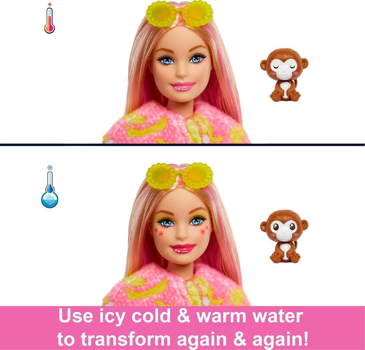 Barbie Cutie Reveal, bewegliche Affenzubehör, 10 Überraschungen, Haustier, wechselnde Farben, inkl.