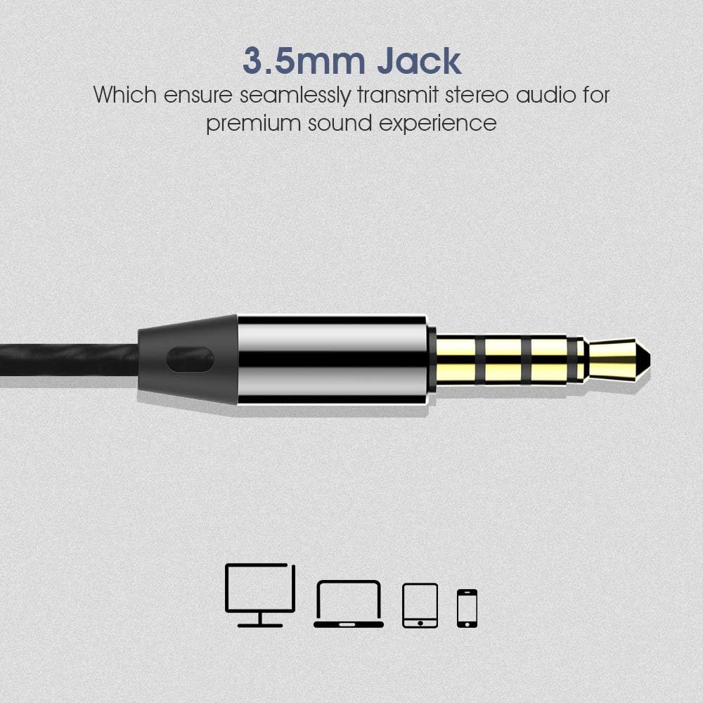 HIFI WALKER A1, in Ear Kopfhörer Kabel mit Mikrofon und Lautstärkeregler HiFi Stereo Geräuschisolier