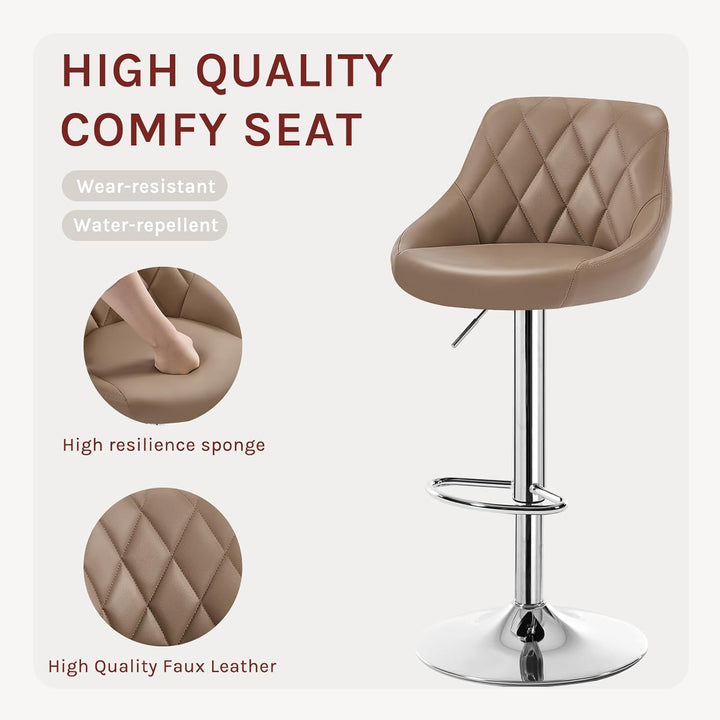 WOLTU BH23kk-1 1er Barhocker Barstuhl, leichte reinige Kunstleder, Gute gepolsterte Sitzfläche, Höhe
