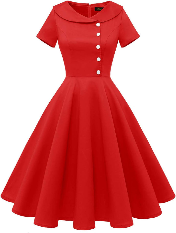 Wedtrend Cocktailkleid Damen Rockabilly Kleider Damen Festlich Abendkleid Kurz Vintage Kleider Damen