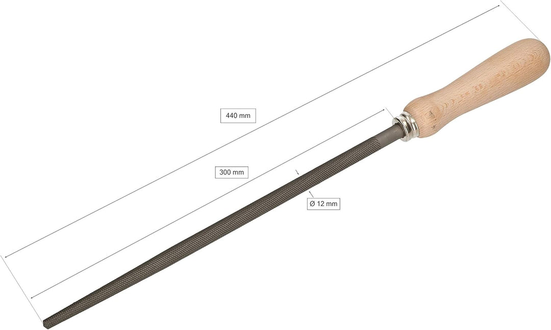 KOTARBAU® Werkstattfeile Rund Länge: 300 mm Hieb 1 (Grob) Handfeile Rundfeile Metallfeile für grobe