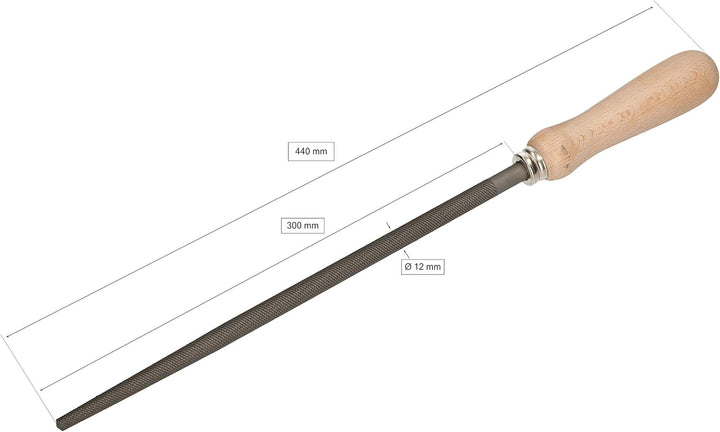 KOTARBAU® Werkstattfeile Rund Länge: 300 mm Hieb 1 (Grob) Handfeile Rundfeile Metallfeile für grobe