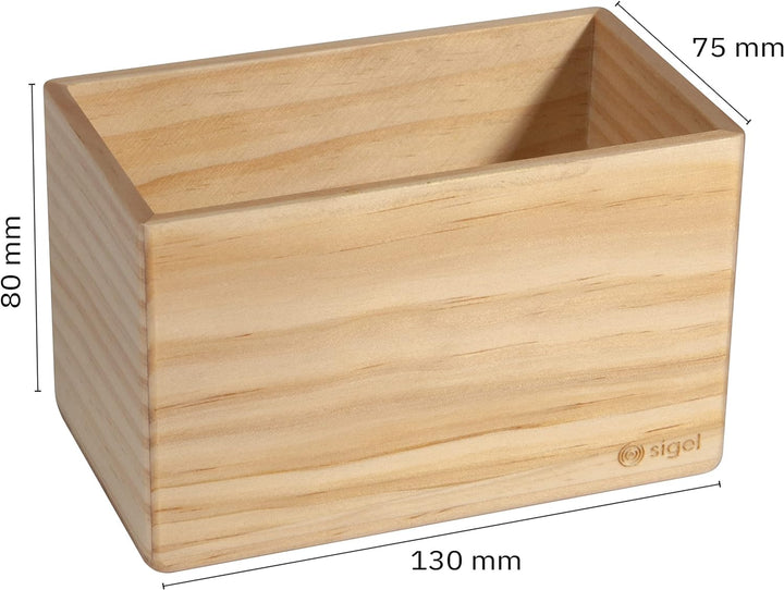 SIGEL BA401 magnetische Aufbewahrungsbox, beige, 13 x 8 cm, Massivholz Pinie, für Whiteboards und Gl