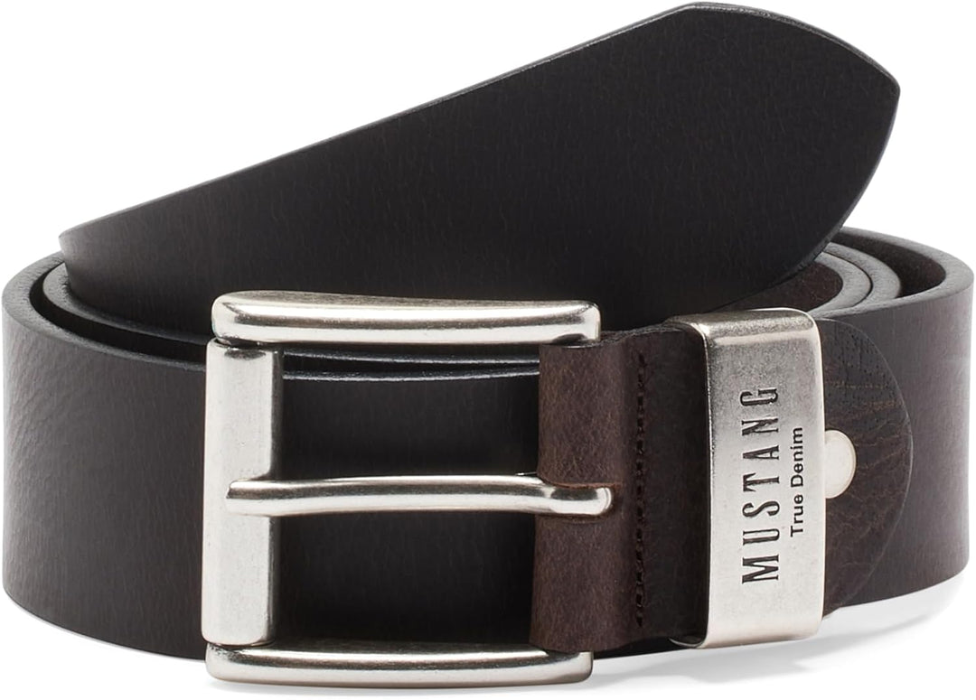 MUSTANG Herren Ledergürtel MG2104R04 40mm Gürtelbreite Braun Schwarz 80-115cm W90 Dunkelbraun (0680)