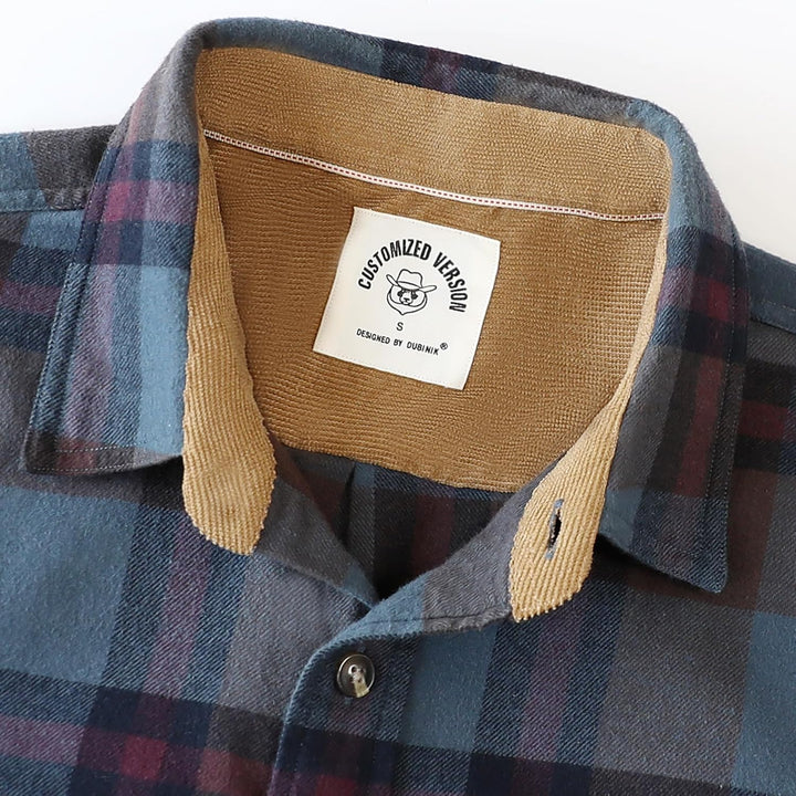 Dubinik® Flanellhemd Herren Button Down Kariert Baumwollhemd Freizeithemd Hemd Herren Langarm mit Zw