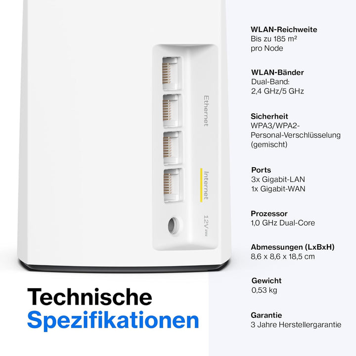 Linksys Atlas 6 Mesh-WiFi 6-System – Dual-Band AX3000 WLAN Router Extender mit 4-mal höherer Geschwi