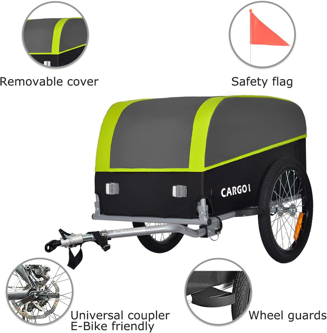Tiggo VS Cargo I Lastenanhänger Klappbar Fahrradanhänger Trailer Transportanhänger CT901 Grün