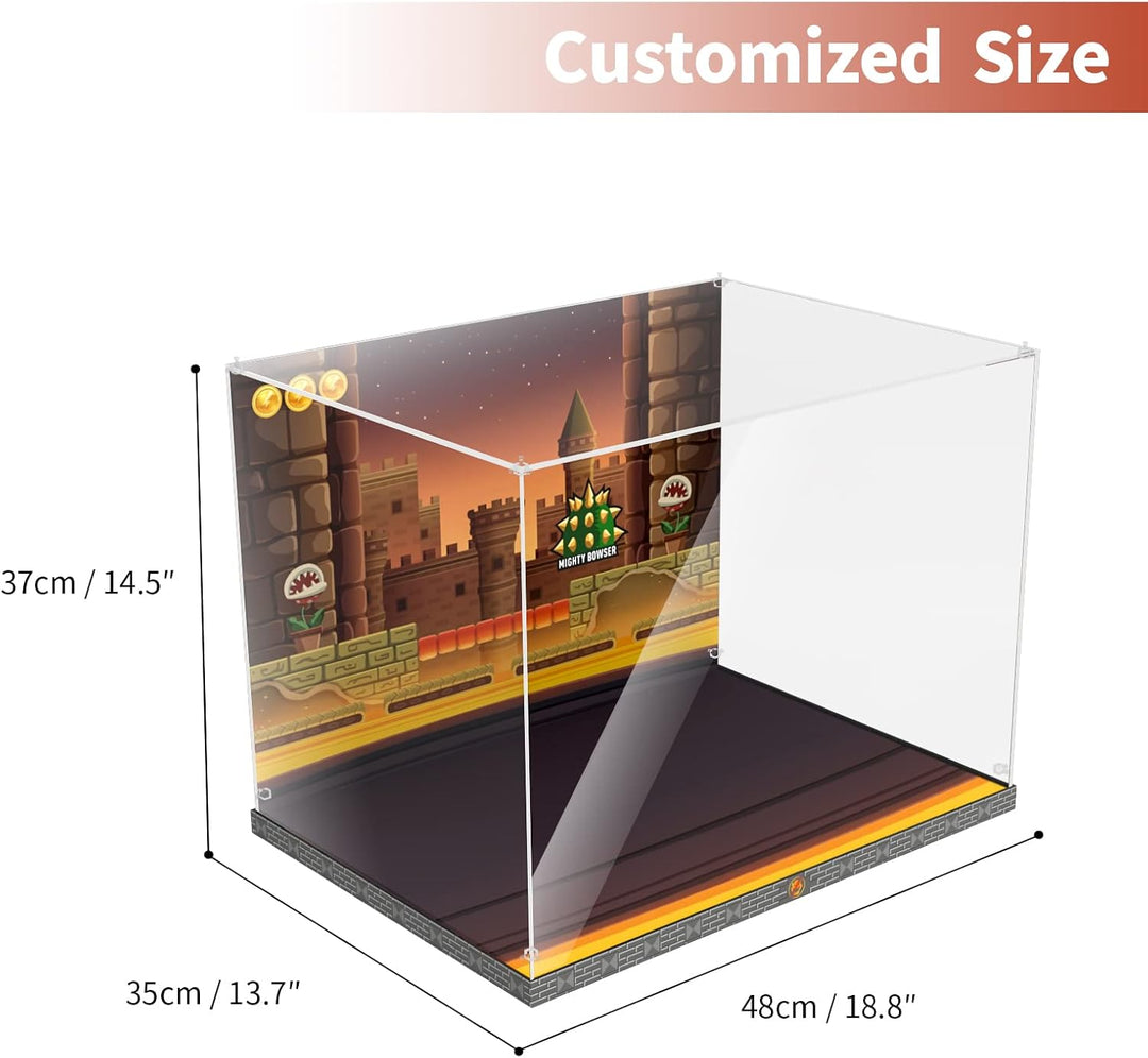 cooldac Acryl Vitrine Box für Lego 71411 Super Mario Der mächtige Bowser, staubdicht Transparent Cle
