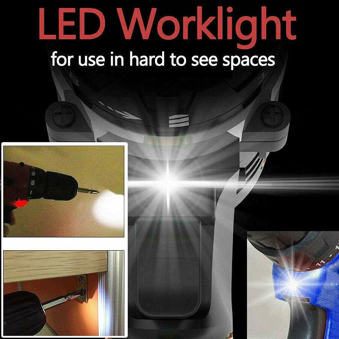 Akku-Bohrmaschine Akku-Schlagbohrschrauber mit 2x1500mAh Lithiumbatterie, 21V Akkuschrauber 45Nm Dre