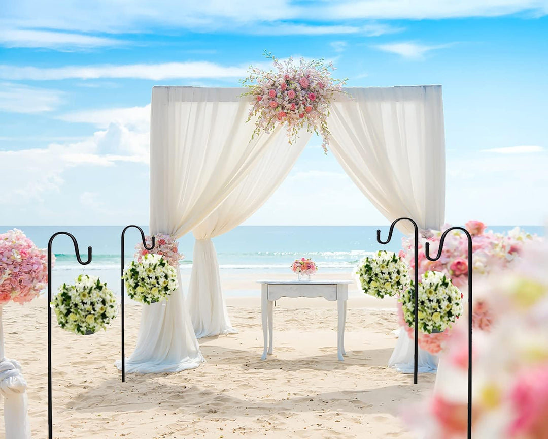 XRR Schäferhaken 2 Stück Shepherd's Hooks mit 5 Zinken 96 cm/37 inch Hirtenhaken Metall Gartenstab f