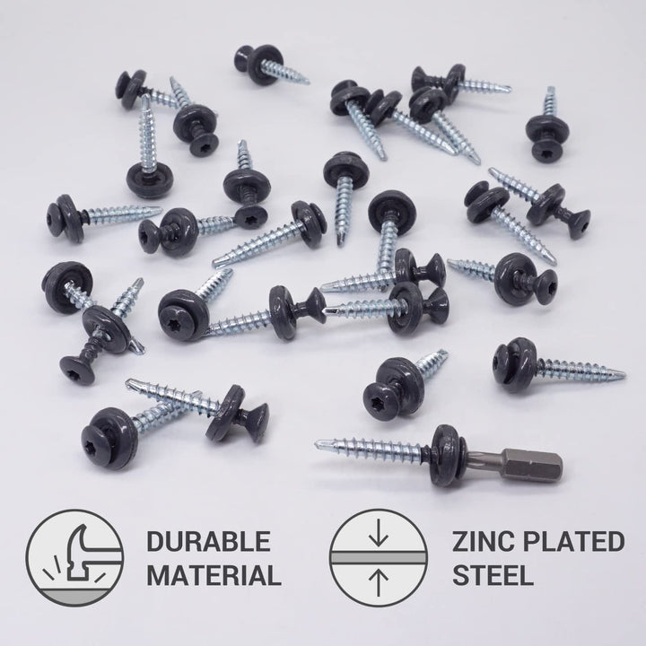(250 Stück) Metall Dacheindeckung Torx Schrauben 4,8 x 35 mm lackierte Selbstbohrschrauben mit EPDM