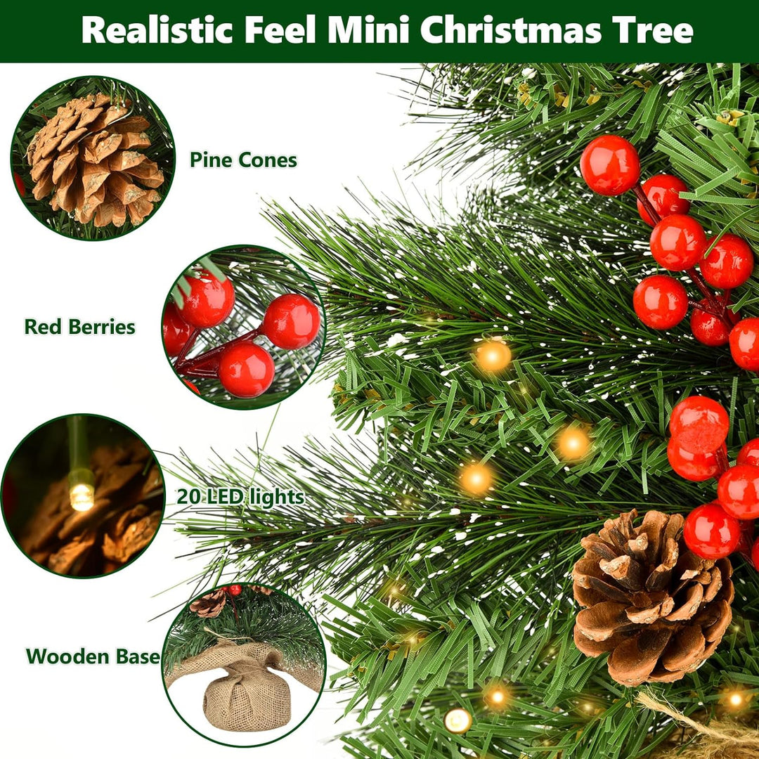 Bilivry Mini Weihnachtsbaum,50cm/1.64ft Mini Christmas Tree Decorations,LED-Weihnachtsbaum für Essti