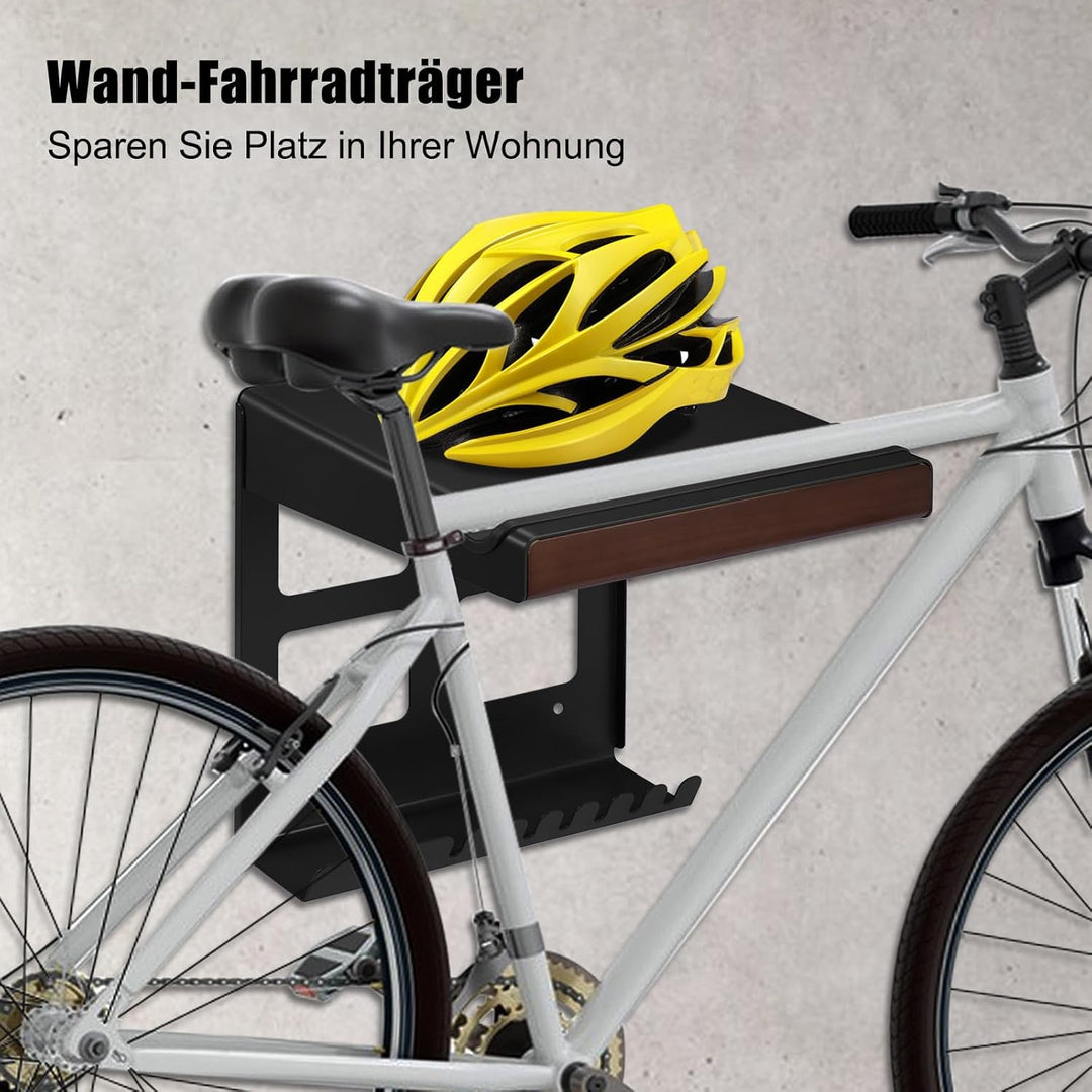 Mimoke Indoor Fahrrad Wandhalterung Garagen Wandmontierter Fahrradständer für Fahrräder mit Regalhak
