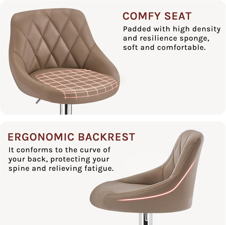 WOLTU BH23kk-1 1er Barhocker Barstuhl, leichte reinige Kunstleder, Gute gepolsterte Sitzfläche, Höhe