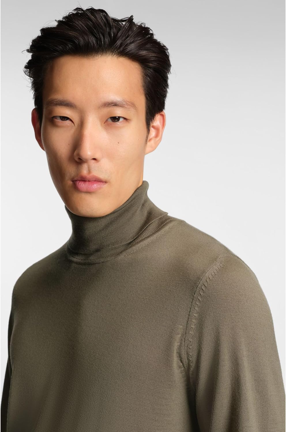 BOSS Herren Musso-P Regular-Fit Rollkragenpullover aus Merinowolle S Braun245, S Braun245
