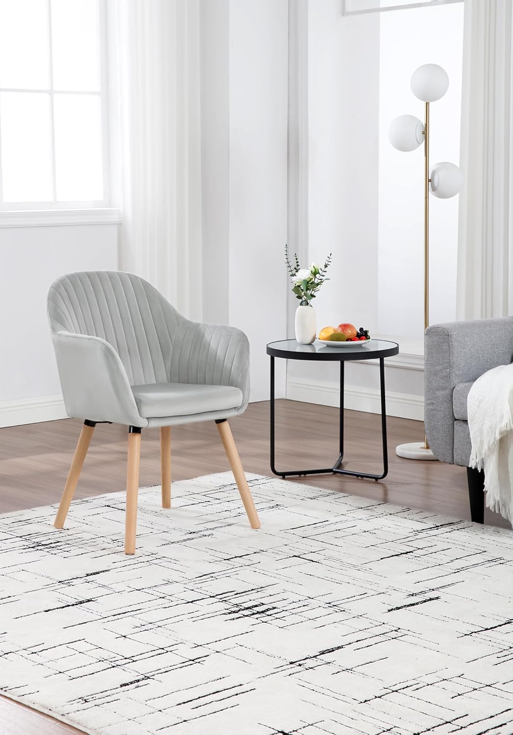 WOLTU 4er Set Esszimmerstühle Küchenstuhl Wohnzimmerstuhl Polsterstuhl Design Stuhl mit Armlehne Sam