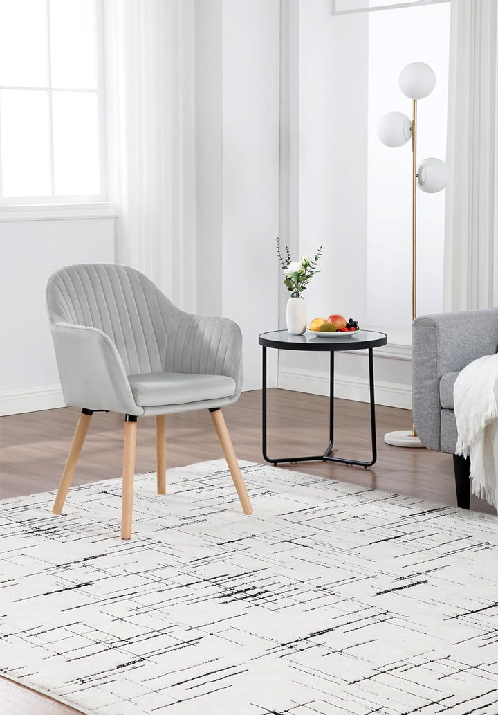 WOLTU 4er Set Esszimmerstühle Küchenstuhl Wohnzimmerstuhl Polsterstuhl Design Stuhl mit Armlehne Sam