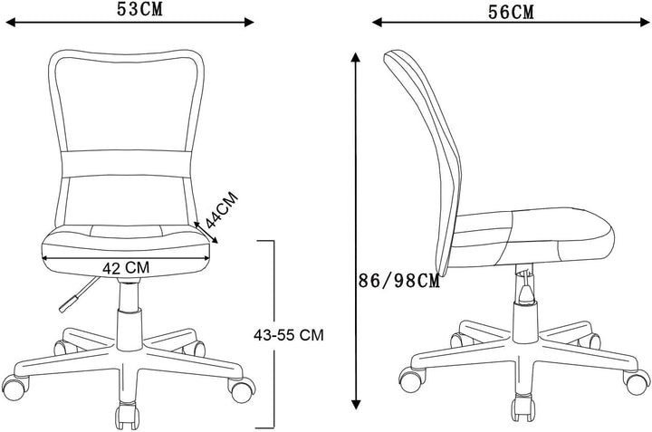 SixBros. Bürostuhl,Schreibtischstuhl, Drehstuhl für’s Büro oder Kinderzimmer, stufenlos höhenverstel