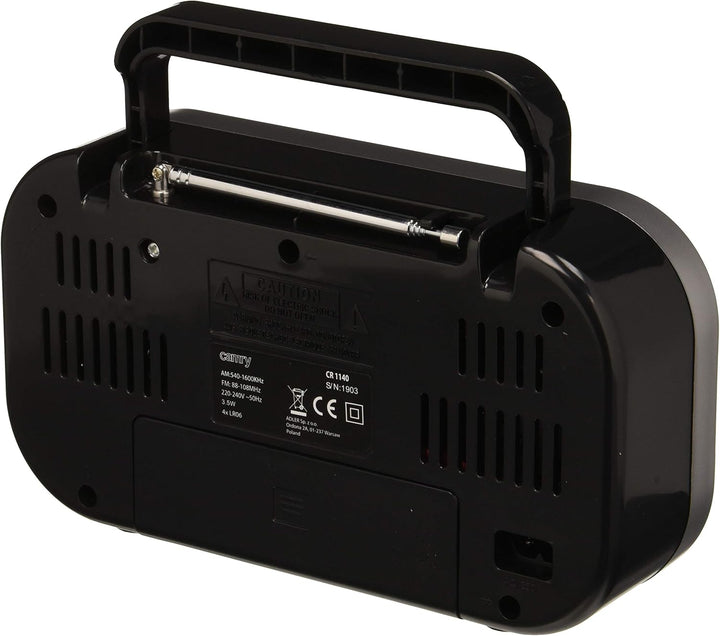 Tragbares Stereo Radio mit AUX IN und Kopfhöreranschluss Küchenradio (Schwarz), Schwarz