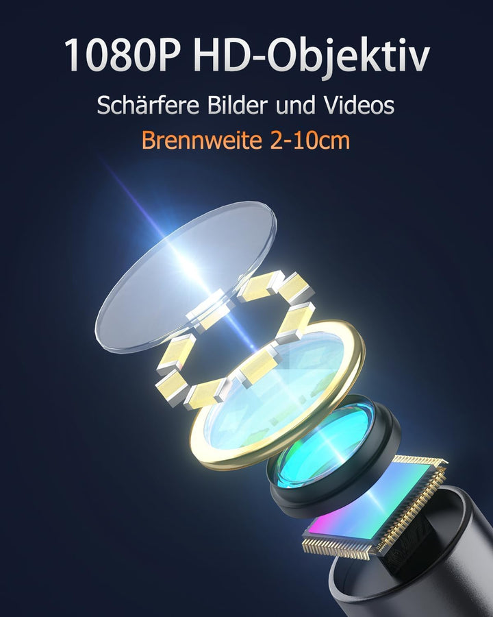 Endoskopkamera mit Licht, AOPICK 4.3" IPS Bildschirm Endoskop mit 10M Halbstarres Kabel, 8mm IP67 wa