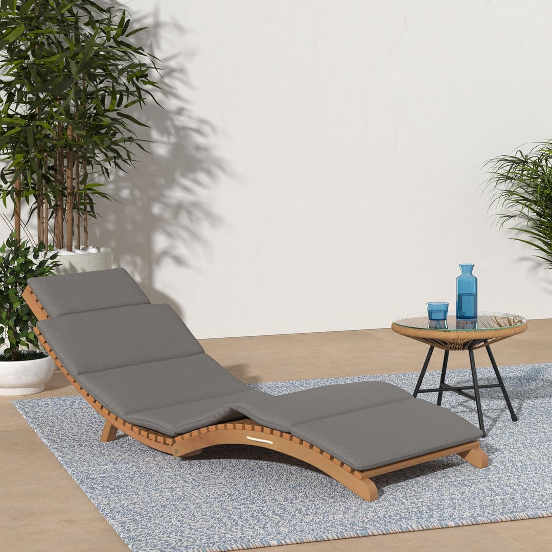 vidaXL Teak Massiv Sonnenliege Klappbar mit Dunkelgrauer Auflage Klappliege Gartenliege Relaxliege G