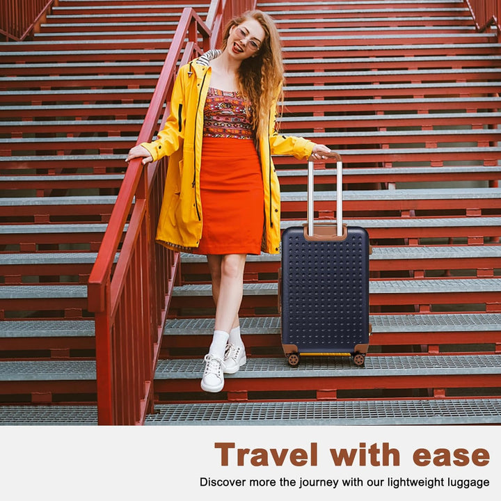 Kono Hartschalenkoffer Reisekoffer Koffer Trolleys 100% ABS Handgepäck Koffer mit 8 Spinnerräder Rol