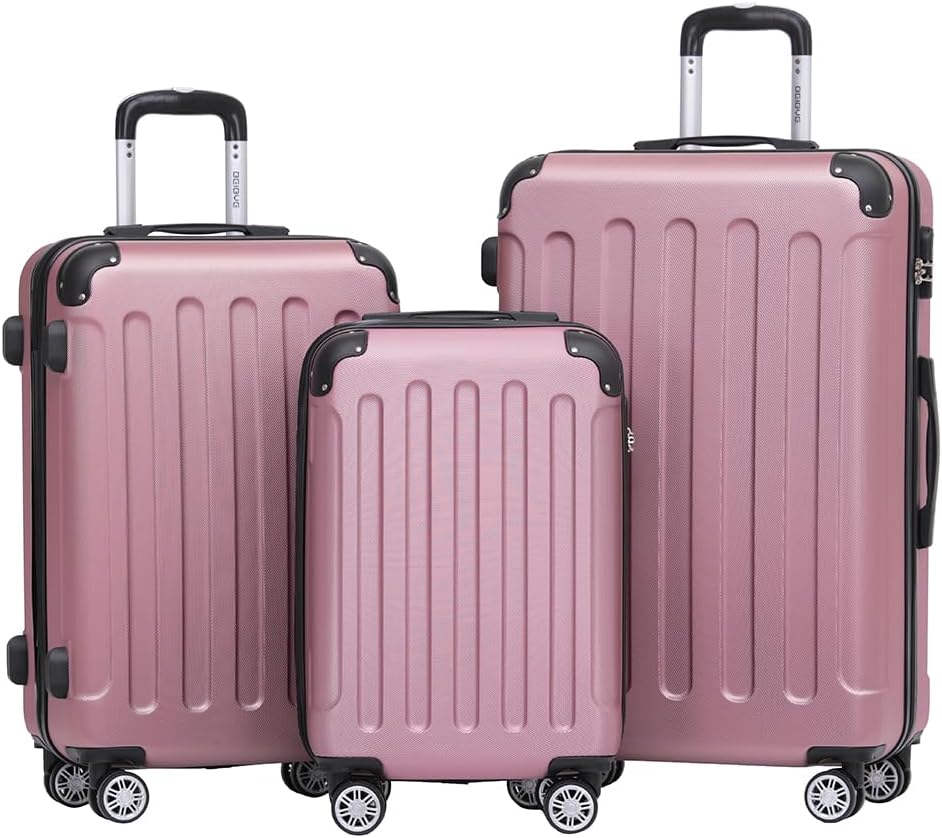 BEIBYE- Hartschalenkoffer Koffer Trolley Rollkoffer Reisekoffer Zahlenschloss 4 Zwilings-Rollen (Pri