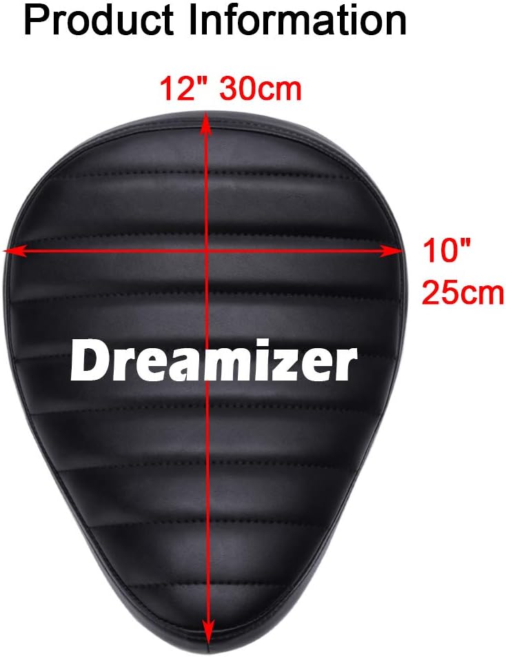 DREAMIZER Schwarz Dick Motorrad Bobber Sitz, Motorrad Solo Sitz für Sportster XL883 1200 Dyna Cross