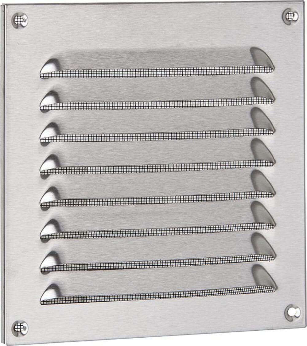 Upmann Wetterschutzgitter V2A mit Fliegendraht, 20 x 20 cm, 1 Stück, 54641