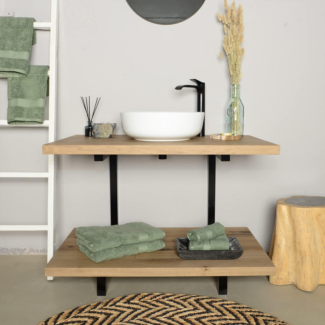 42 cm rund Keramik Waschbecken weiss von WOHNFREUDEN - Stein Aufsatzwaschbecken Badezimmer Waschbeck