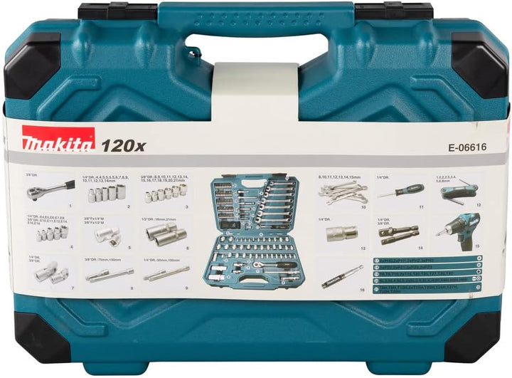 Makita E-06616 Werkzeug-Set 120-tlg Single Einzelbett, Single Einzelbett